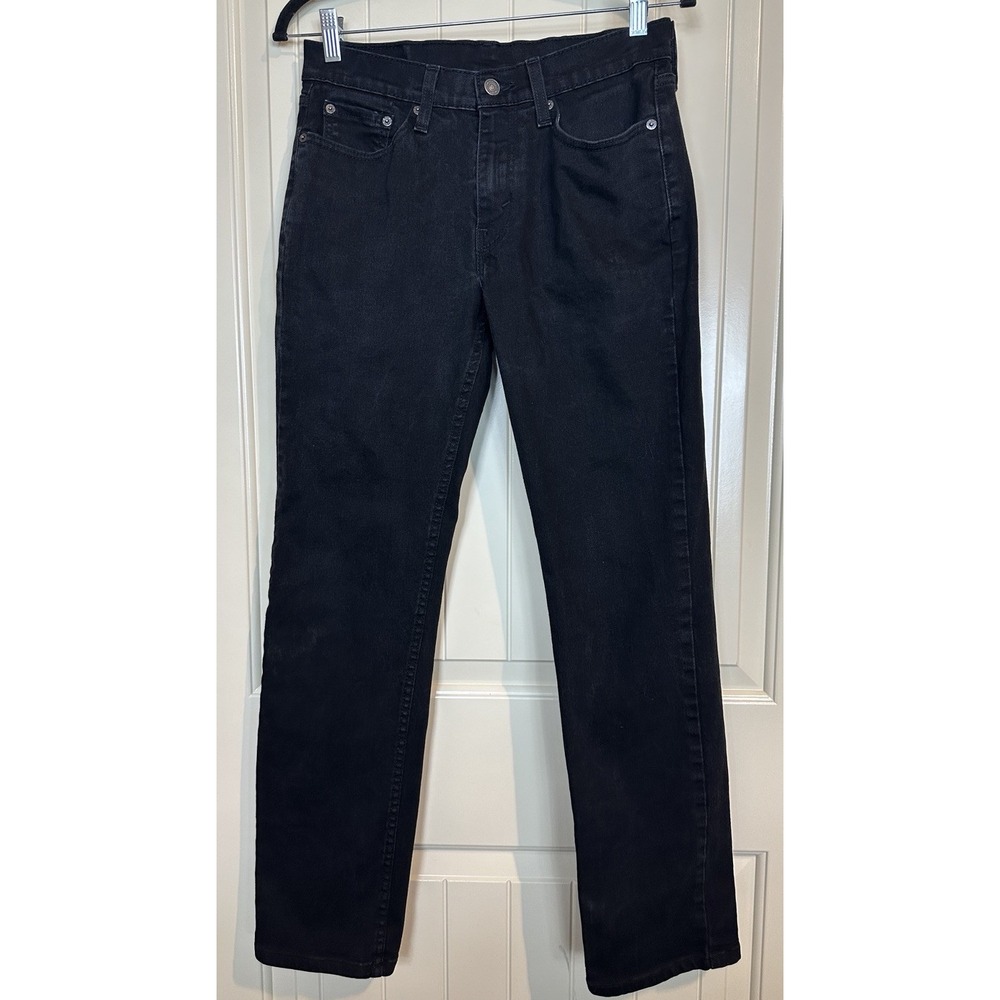 Levi's 514 men's‎ slim straight jean trousers W29 L32 jet black stretch LEVJ559